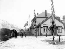 Åmli stasjon ved åpningen i 1910